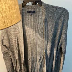 American Eagle waffle grey cardigan